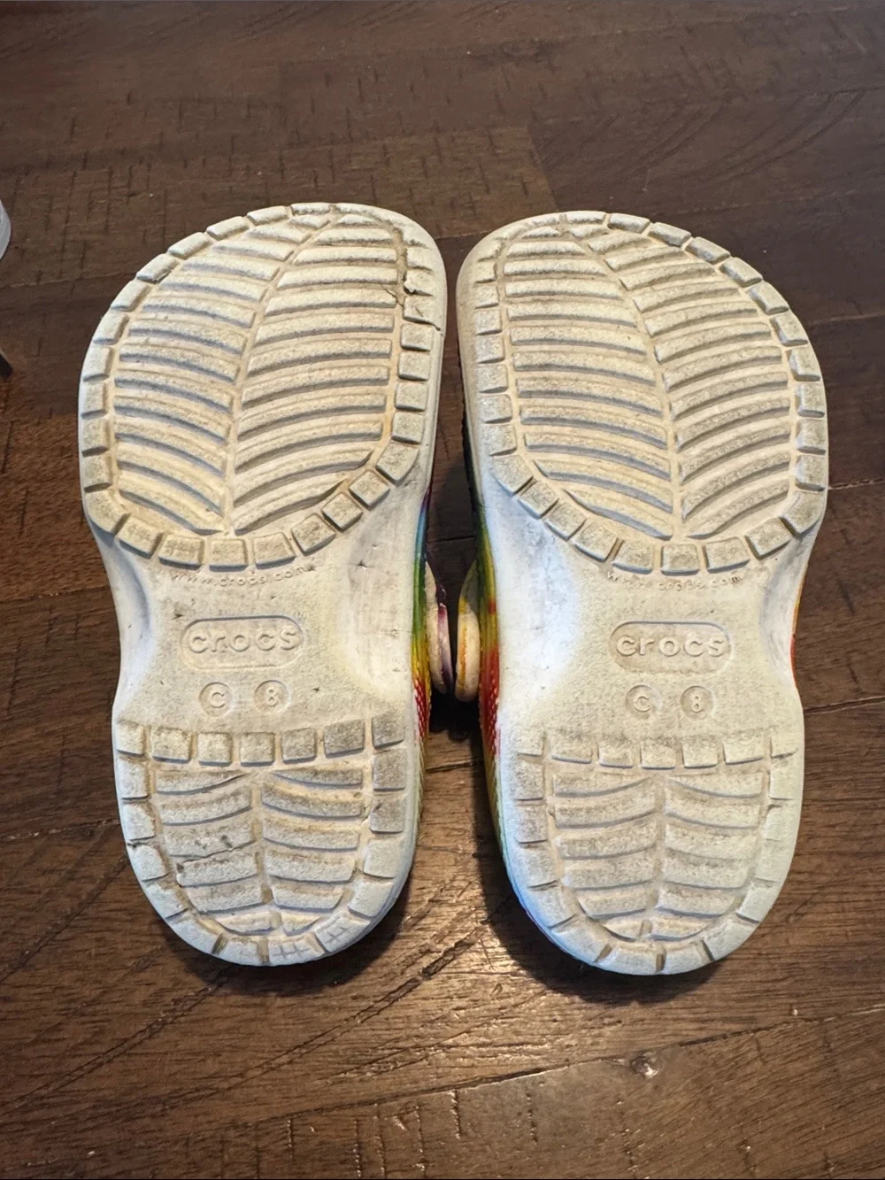 CROCS Kids Tie-Dye Rainbow Sandal Clogs